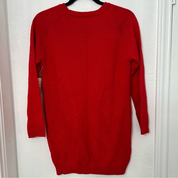 Wonder Nation Holiday Sweater Dress w/ Gold Sequin Detailing, Red Size XL(14-16) - Picture 6 of 6